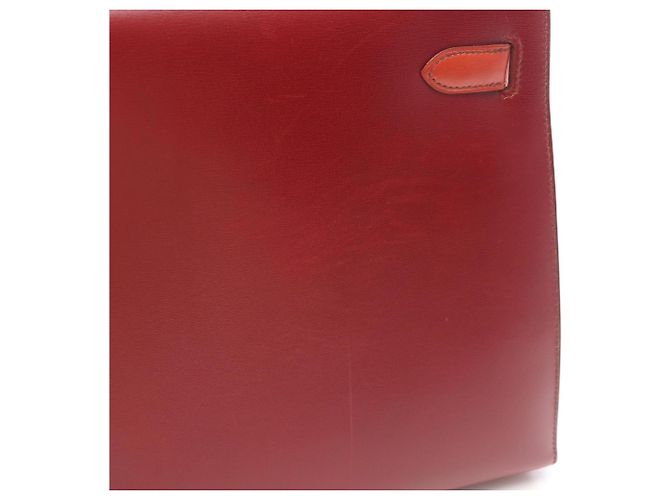 Hermès Kelly 32 Tricolor Handtasche Braun Rot Bordeaux - Ansicht 9