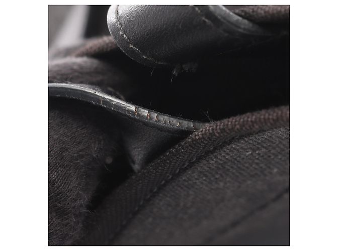 Prada Denim- und Leder-Tote Schwarz - Ansicht 10