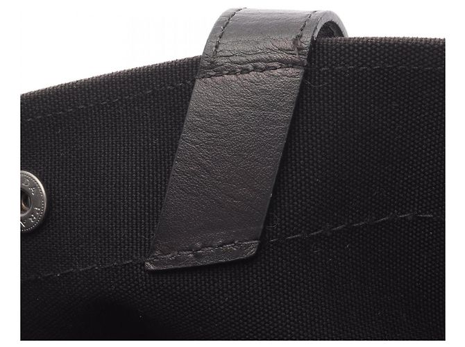 Prada Denim- und Leder-Tote Schwarz - Ansicht 5
