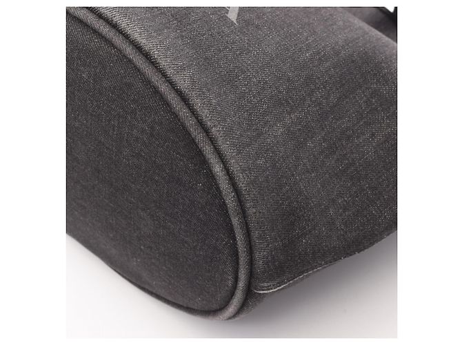 Prada Denim- und Leder-Tote Schwarz - Ansicht 7