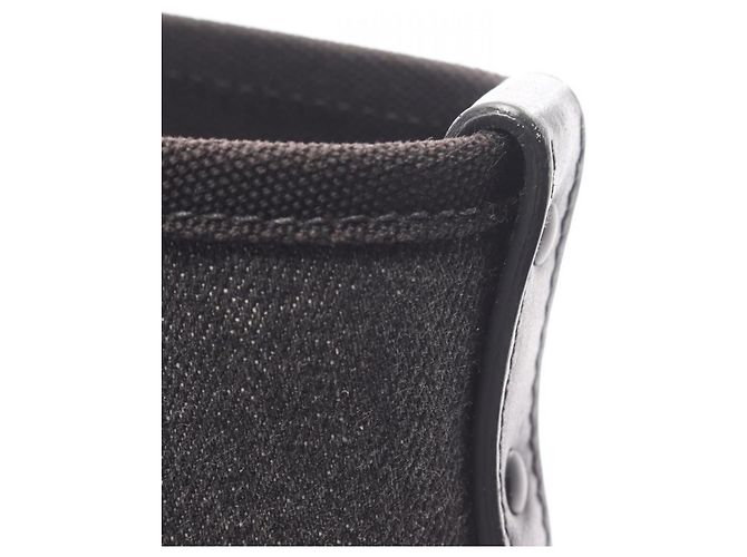 Prada Denim- und Leder-Tote Schwarz - Ansicht 8