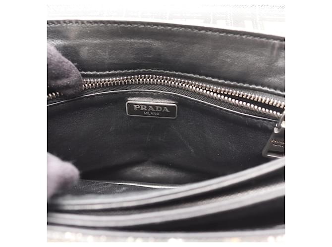 Prada Lederhandtasche Schwarz Mehrfarben Grün - Ansicht 6