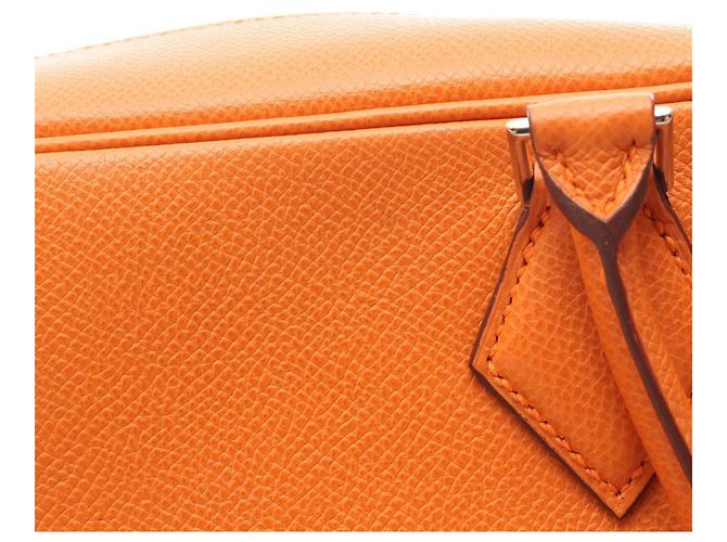 Borsa Hermès Plume 28 in pelle Epsom arancione - vista 7