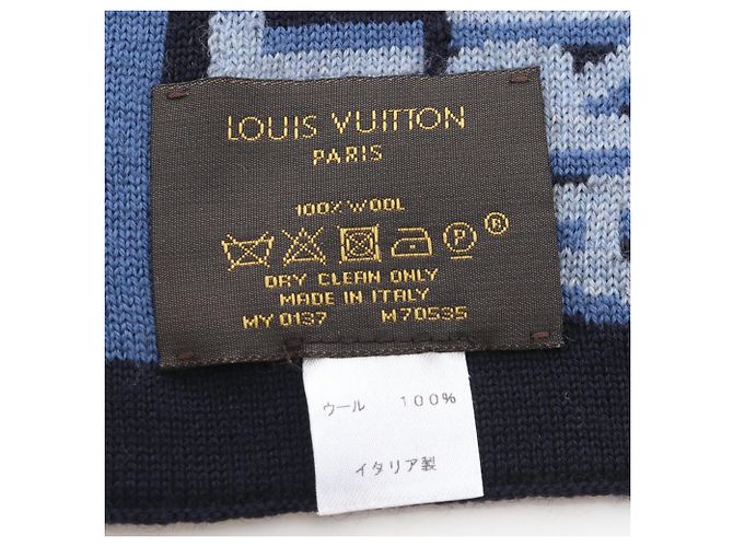 Stola in lana Louis Vuitton in blu e navy Blu navy - vista 2