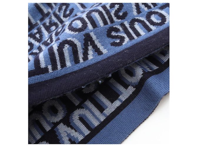Stola in lana Louis Vuitton in blu e navy Blu navy - vista 3