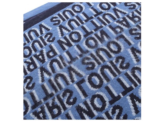 Stola in lana Louis Vuitton in blu e navy Blu navy - vista 5