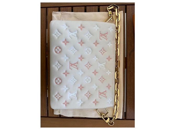 Coussin Louis Vuitton Cushion PM Tasche Lammleder Creme Roh - Ansicht 2
