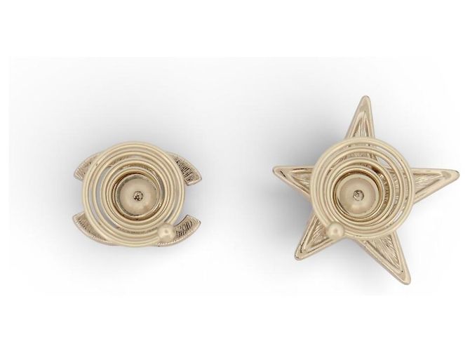 ACCESSORIO GIOIELLO PER CAPELLI CHANEL LOGO CC STELLA STRASS PINZA D'oro - vista 2