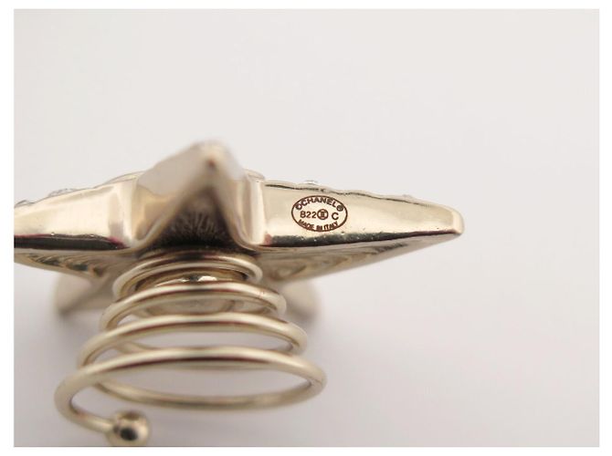 ACCESSORIO GIOIELLO PER CAPELLI CHANEL LOGO CC STELLA STRASS PINZA D'oro - vista 4