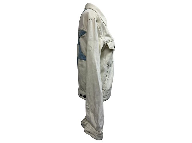 Chaqueta de mezclilla con acentos de patchwork Lindy de Isabel Marant Étoile en algodón blanco Crudo - vista 2
