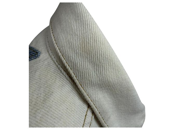 Chaqueta de mezclilla con acentos de patchwork Lindy de Isabel Marant Étoile en algodón blanco Crudo - vista 3