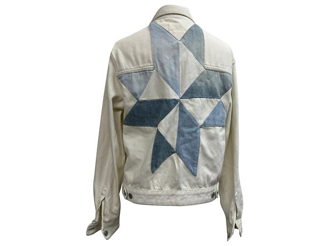 Chaqueta de mezclilla con acentos de patchwork Lindy de Isabel Marant Étoile en algodón blanco Crudo - vista 4