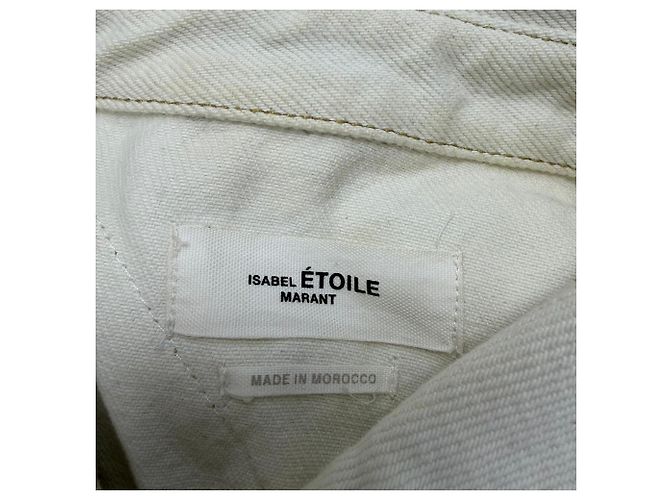 Chaqueta de mezclilla con acentos de patchwork Lindy de Isabel Marant Étoile en algodón blanco Crudo - vista 5