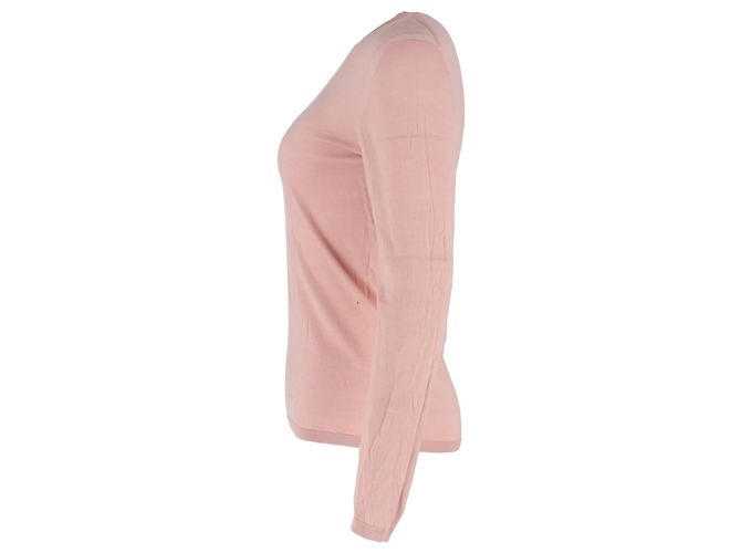Suéter de cuello redondo Max Mara en lana rosa - vista 2