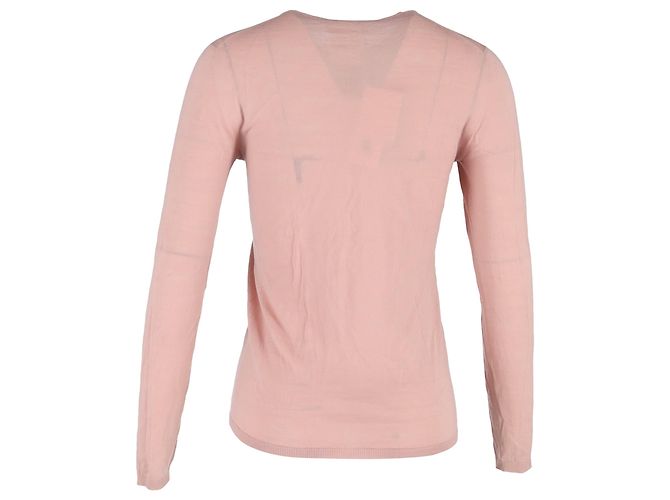 Suéter de cuello redondo Max Mara en lana rosa - vista 3