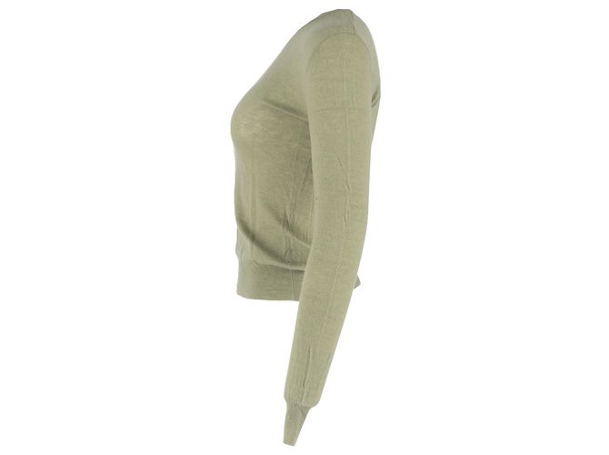 Suéter de cuello redondo Joseph en lana oliva Verde Verde oliva - vista 2