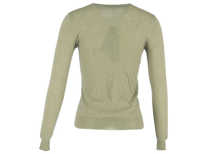 Suéter de cuello redondo Joseph en lana oliva Verde Verde oliva - vista 3