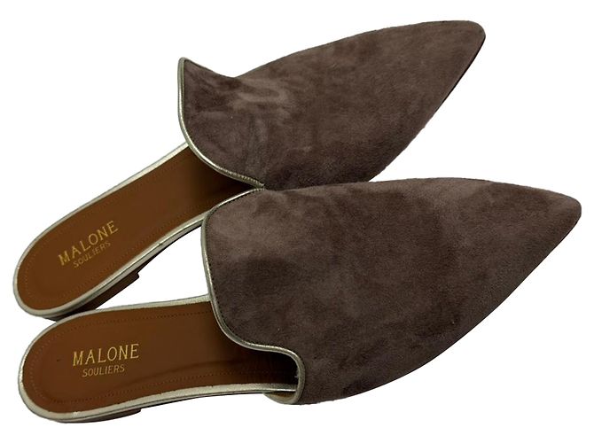 Autre Marque Mule a punta affilata Marianne di Malone Souliers in suede marrone Rosso - vista 5