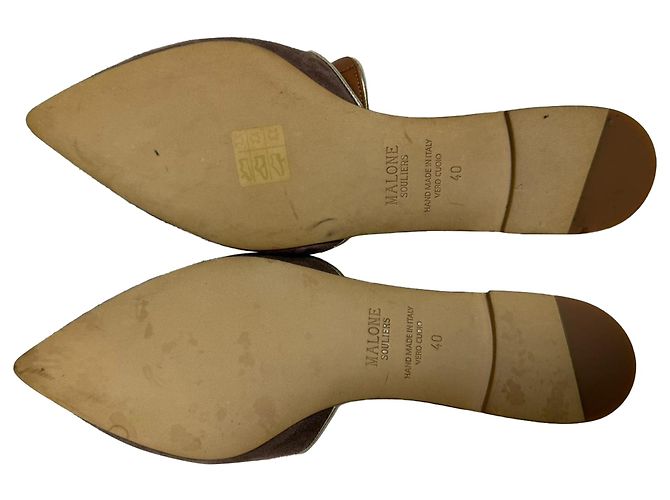 Autre Marque Mule a punta affilata Marianne di Malone Souliers in suede marrone Rosso - vista 7