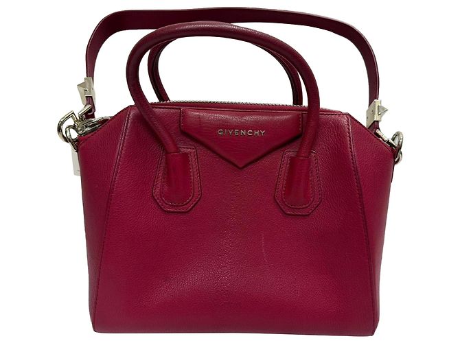 Borsa a Mano Antigona Piccola in Pelle di Capra Bordeaux di Givenchy Rosso Bordò - vista 3