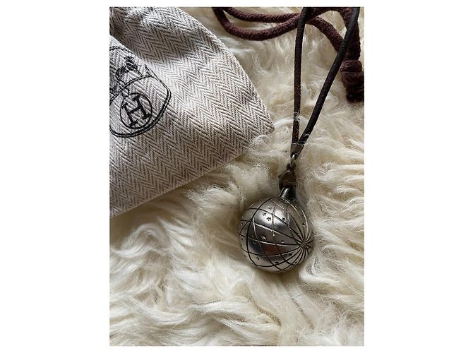 Collar Hermès Zodiac de los 90 Castaño Plata - vista 5
