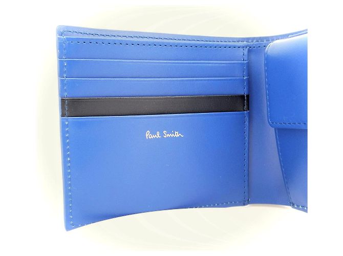 Paul Smith Leder Bifold Geldbörse Blau - Ansicht 4