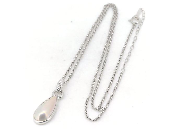 Tasaki K14WG Perlenanhänger Halskette Silber - Ansicht 2