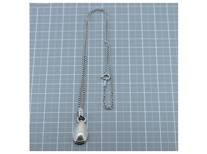 Tasaki K14WG Perlenanhänger Halskette Silber - Ansicht 5