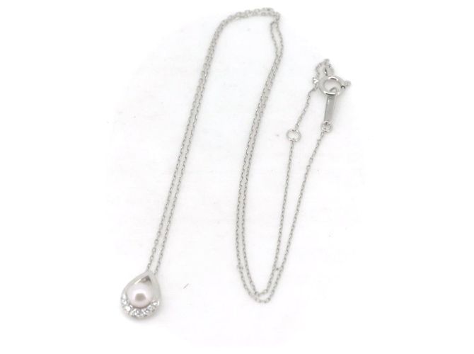 Autre Marque Collana in Perle e Diamanti Vendome Aoyama PT950 PT850 Argento - vista 2