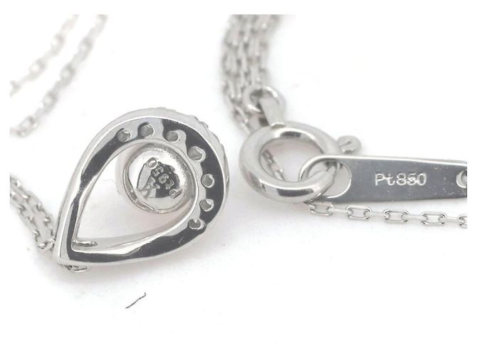 Autre Marque Collana in Perle e Diamanti Vendome Aoyama PT950 PT850 Argento - vista 4