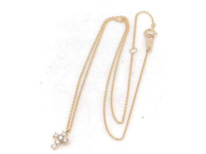 Autre Marque Collana Croce in Diamante Vendome Aoyama Au750 D'oro - vista 2