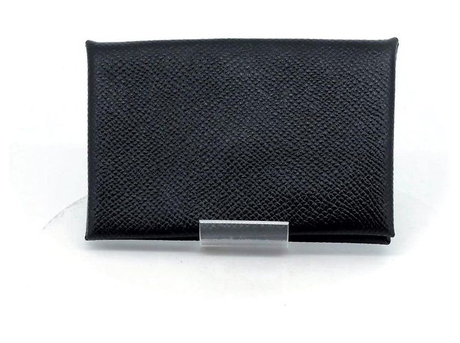 Porta-cartões de couro Caldy Hermès Preto - vista 2