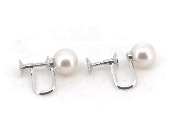 Pendientes Tasaki de perlas K14WG Blanco - vista 2