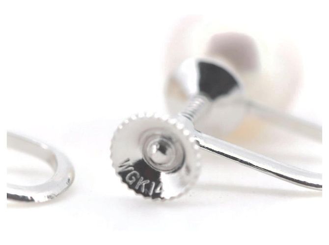 Pendientes Tasaki de perlas K14WG Blanco - vista 4