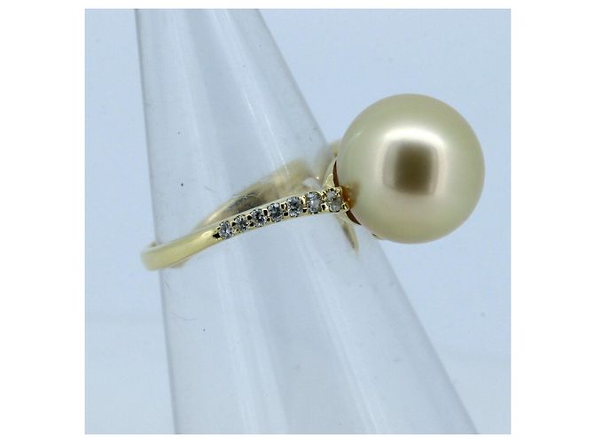 Autre Marque Au750 Perlen-Diamantring Golden - Ansicht 2