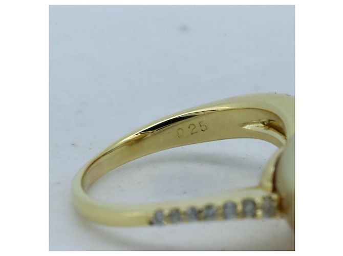Autre Marque Au750 Perlen-Diamantring Golden - Ansicht 5