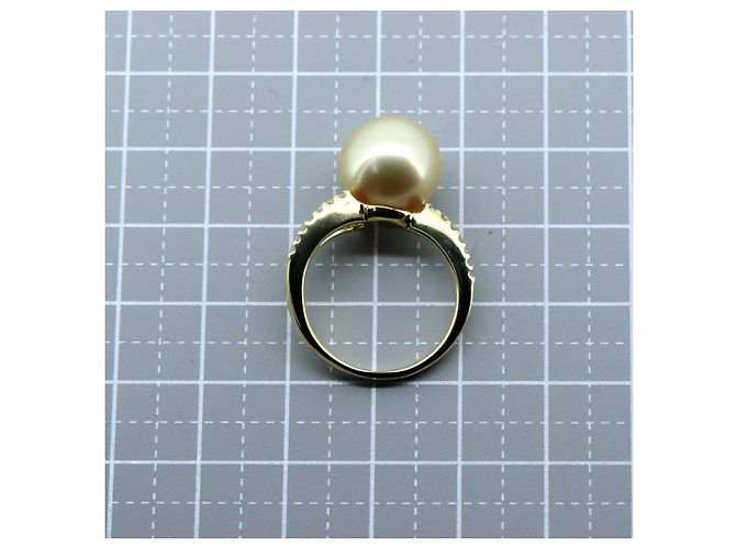Autre Marque Au750 Perlen-Diamantring Golden - Ansicht 6