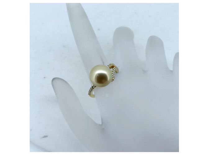 Autre Marque Au750 Perlen-Diamantring Golden - Ansicht 7