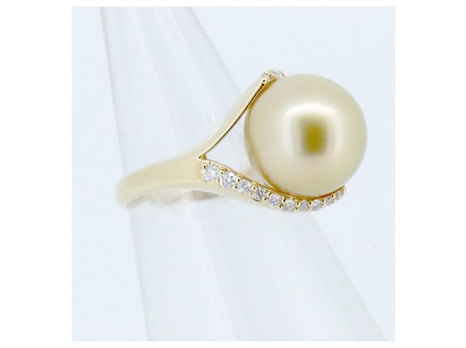 Autre Marque Au750 Perlen-Diamantring Golden - Ansicht 2