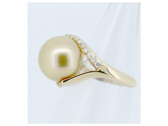 Autre Marque Au750 Perlen-Diamantring Golden - Ansicht 3