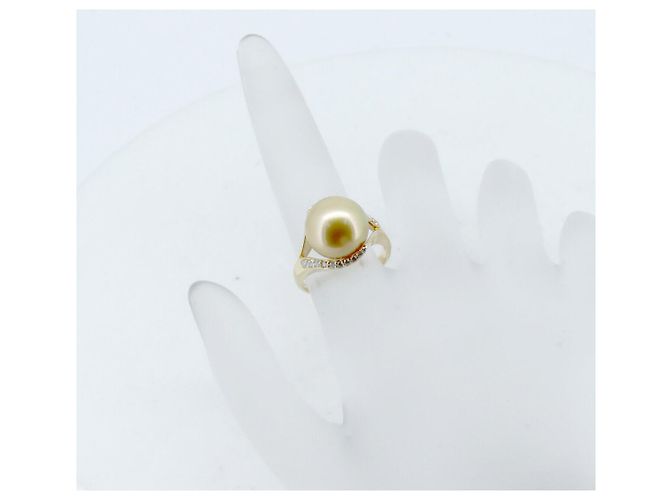 Autre Marque Au750 Perlen-Diamantring Golden - Ansicht 7