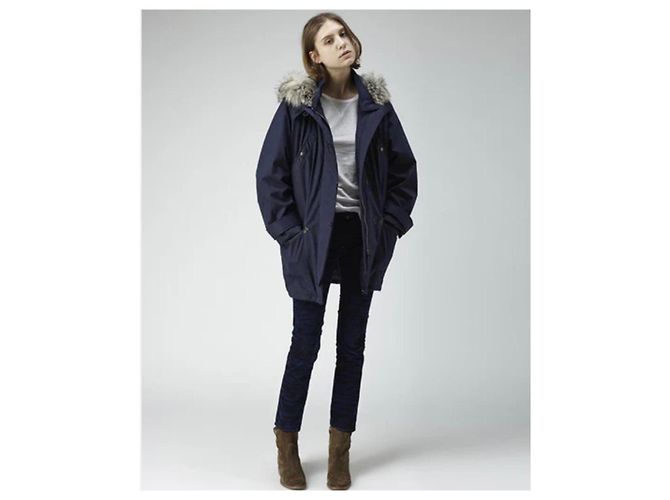 Parka Felton Isabel Marant Etoile Blu Navy Cotone - vista 8