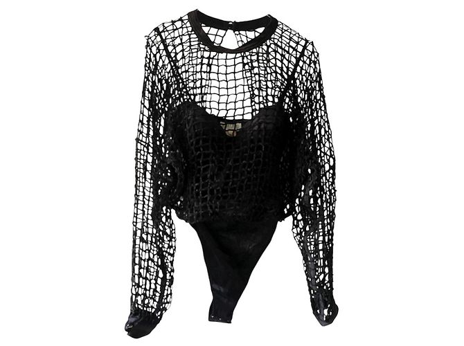 Body vintage 'Blooming' Ritmo di La Perla 40/42 rete nera Nero - vista 4