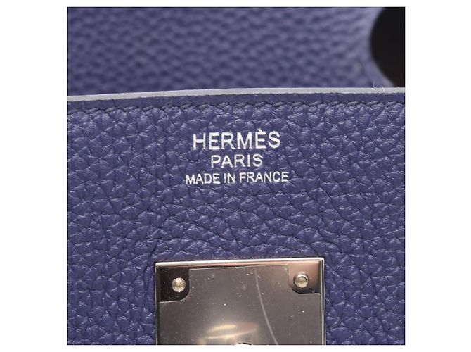 Borsa Hermès Birkin 30 Officier Blu Bordò - vista 4
