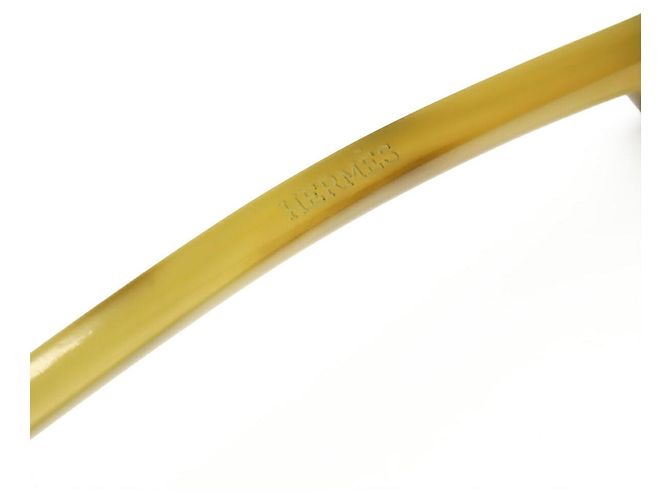 Hermès Rocaille Haaraccessoire aus Büffelhorn Beige - Ansicht 5