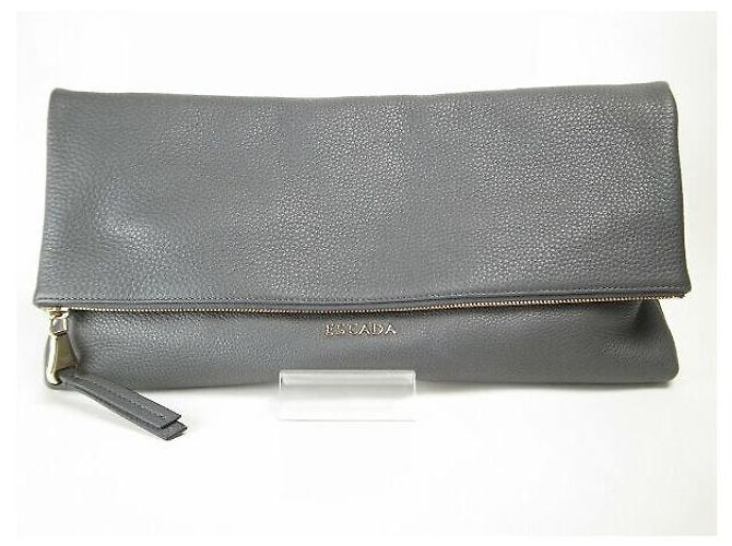 Autre Marque Escada Leder-Clutch Braun - Ansicht 2