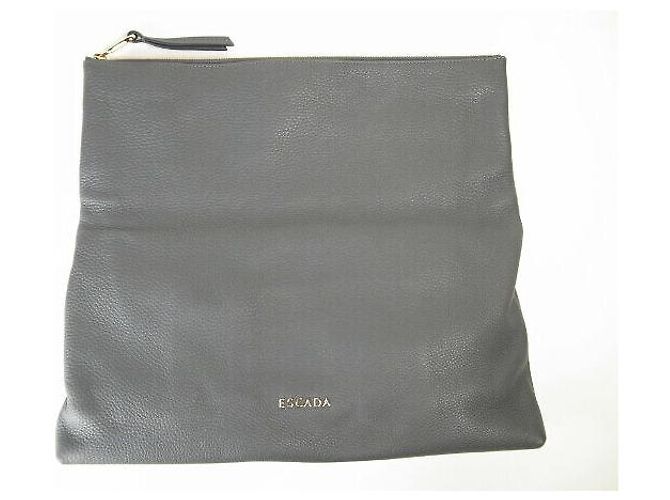 Autre Marque Escada Leder-Clutch Braun - Ansicht 5