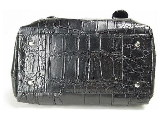 Autre Marque Borsa in coccodrillo ROND e CARRE Nero - vista 4