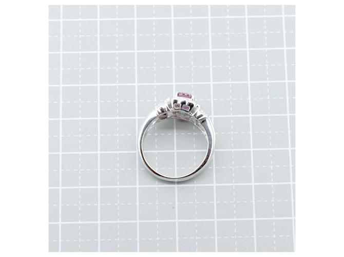 Autre Marque Pt850 Rubin-Diamant-Ring Rot - Ansicht 6