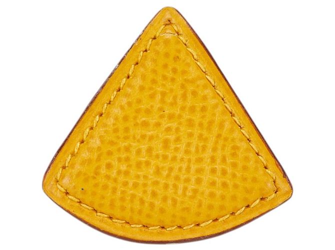 Ring Anello in pelle per sciarpa Triangle Hermès Giallo - vista 2